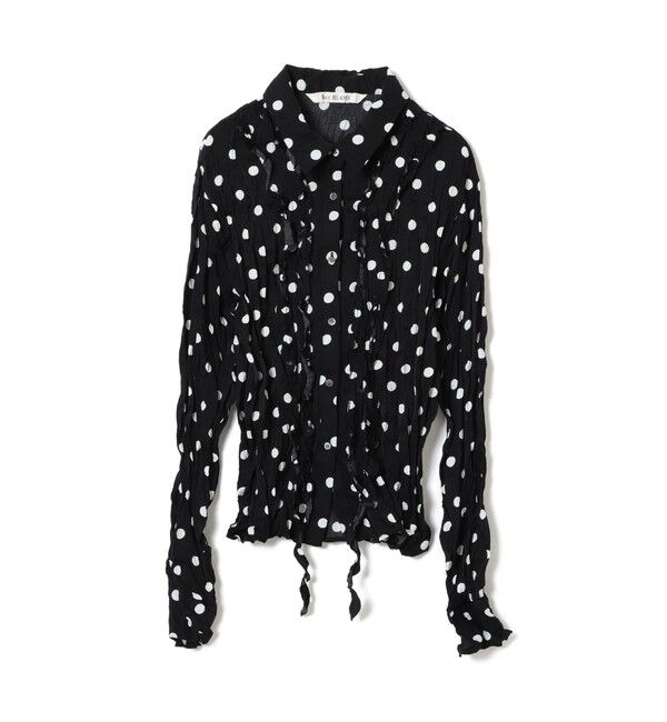 Ray BEAMS 「ドット クリンクル フリル シャツ」|シャツ・ブラウス|