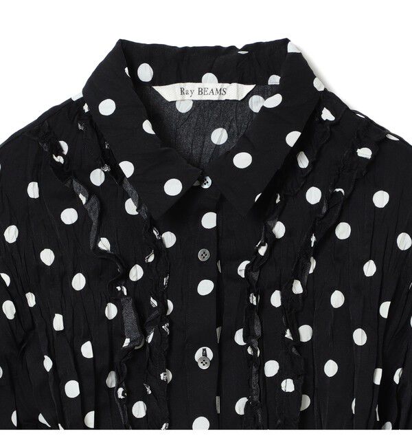 Ray BEAMS 「ドット クリンクル フリル シャツ」|シャツ・ブラウス|