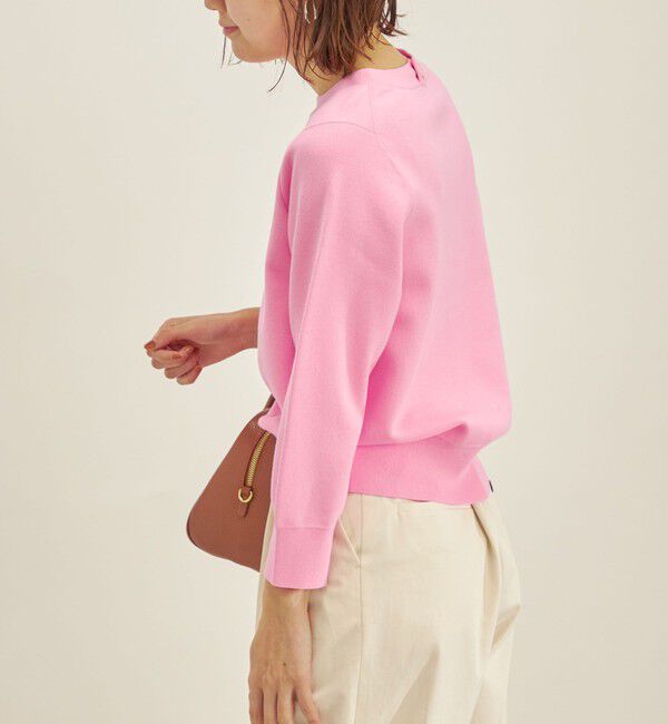 SHIPS for women「〈手洗い可能〉コットン 配色 バックボタン プルオーバー◇」|ニット・セーター|