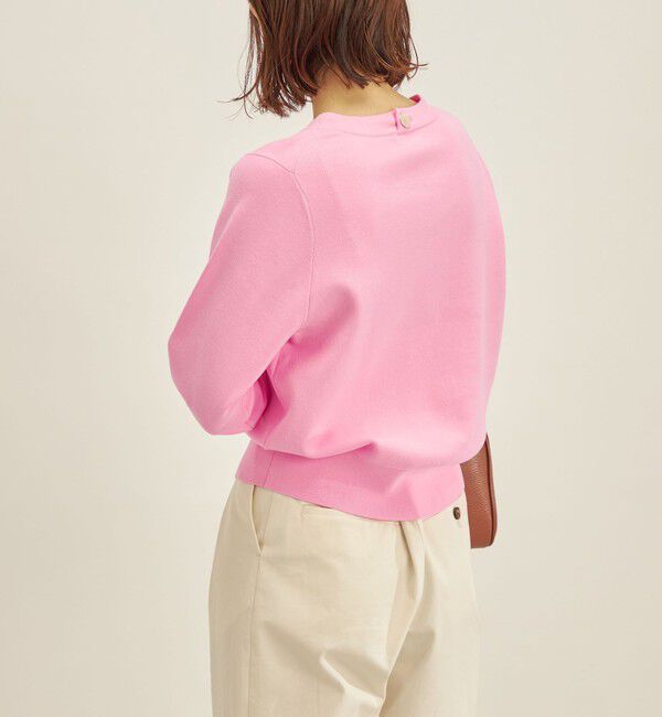 SHIPS for women「〈手洗い可能〉コットン 配色 バックボタン プルオーバー◇」|ニット・セーター|