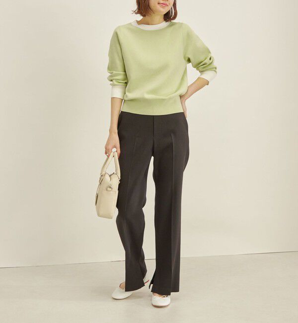 SHIPS for women「〈手洗い可能〉コットン 配色 バックボタン プルオーバー◇」|ニット・セーター|