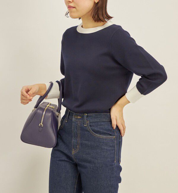 SHIPS for women「〈手洗い可能〉コットン 配色 バックボタン プルオーバー◇」|ニット・セーター|