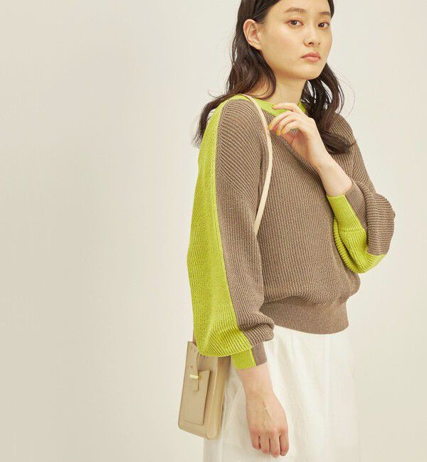 SHIPS for women「〈手洗い可能〉ペーパー コットン ワイド プルオーバー」|ニット・セーター|イエロー