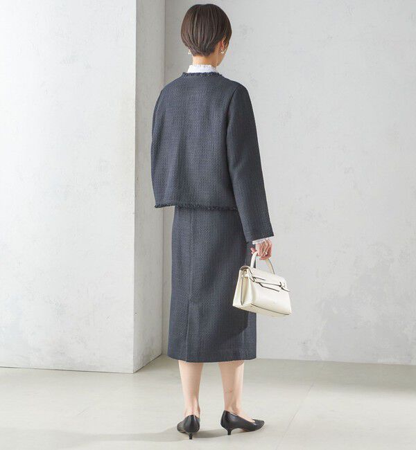 SHIPS for women「〈セレモニー対応可〉スラブ ツイード ノーカラー ジャケット（セットアップ対応）」|ノーカラージャケット|