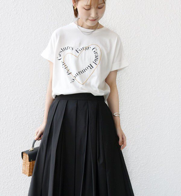 SHIPS for women「【WEB限定】〈手洗い可能〉バリエーション ロゴ 刺繍 プリントTEE」|Tシャツ・カットソー|