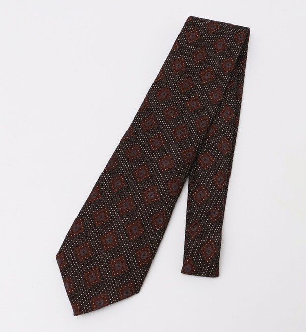 SHIPS「【SHIPS別注】Stefano Cau:ウール プリント ドット コモン ネクタイ」|ネクタイ・蝶ネクタイ|ブラウン