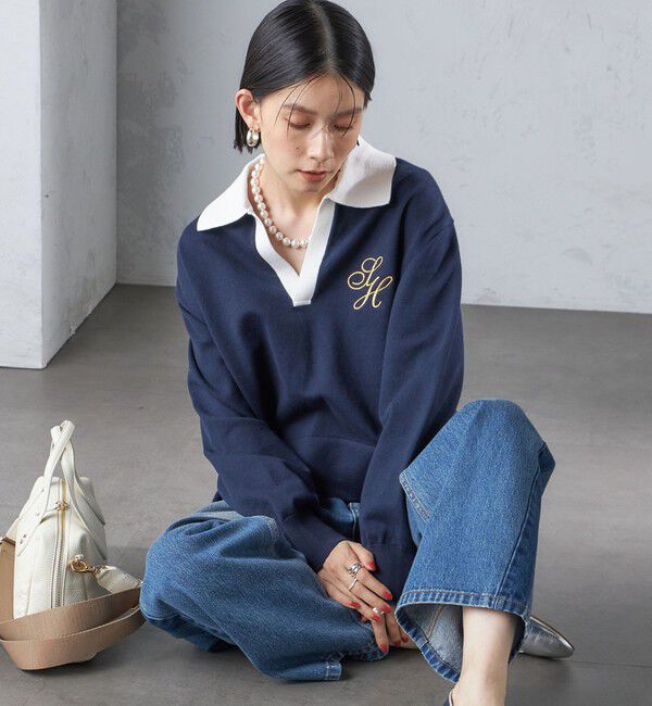 SHIPS for women「〈手洗い可能〉エンブレム ラガー ニット」|ニット・セーター|