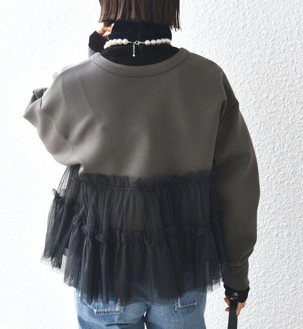 SHIPS for women「【WEB限定】 〈手洗い可能〉ダンボール &times; チュール ジップ 羽織」|その他|