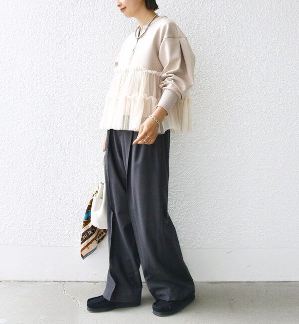 SHIPS for women「【WEB限定】 〈手洗い可能〉ダンボール &times; チュール ジップ 羽織」|その他|