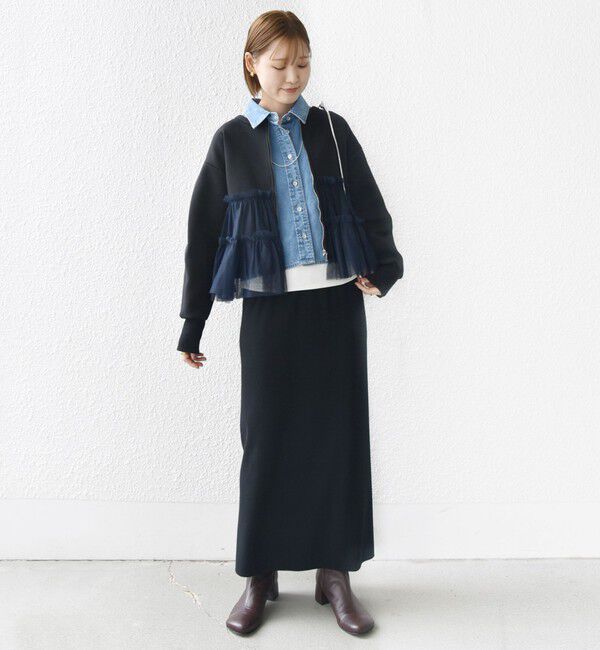 SHIPS for women「【WEB限定】 〈手洗い可能〉ダンボール &times; チュール ジップ 羽織」|その他|