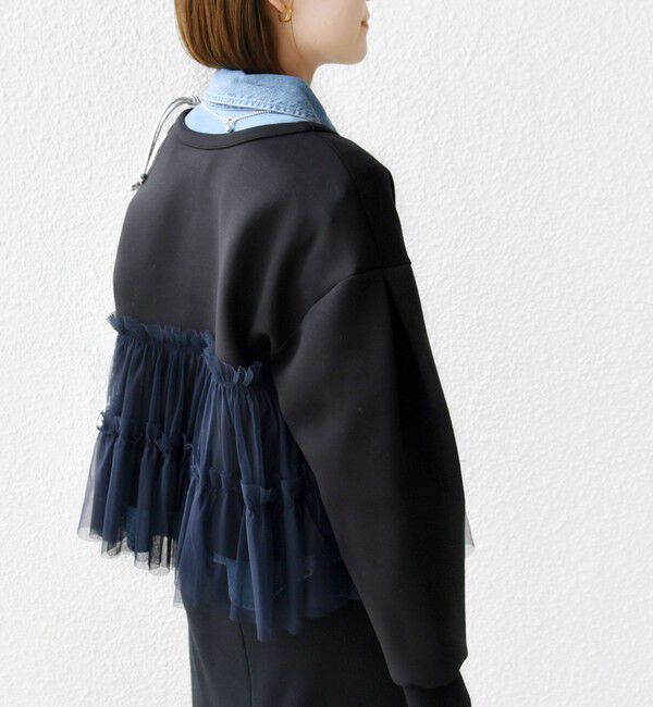 SHIPS for women「【WEB限定】 〈手洗い可能〉ダンボール &times; チュール ジップ 羽織」|その他|