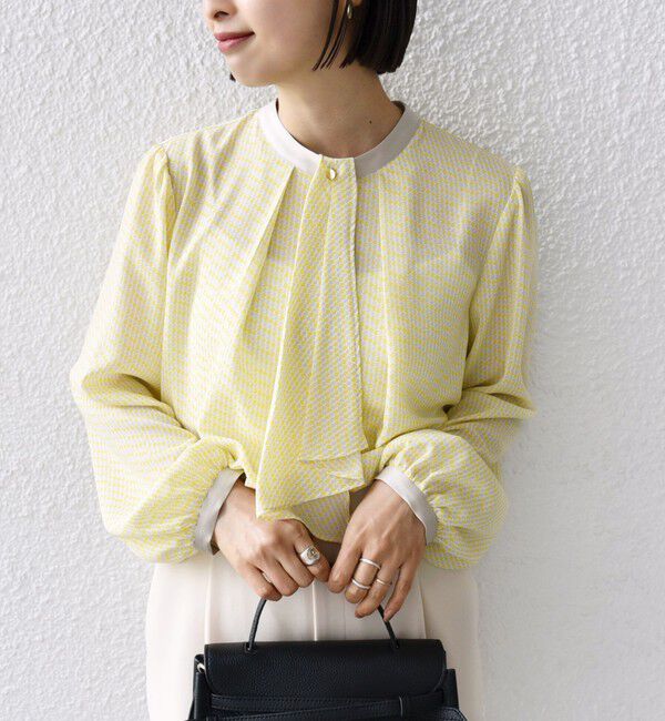 SHIPS for women「〈手洗い可能〉ボウタイ 幾何 プリント 長袖 ブラウス」|シャツ・ブラウス|