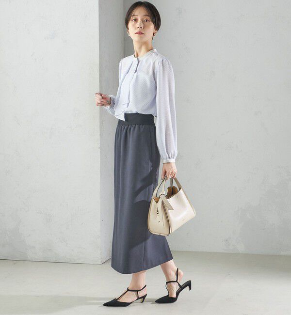 SHIPS for women「〈手洗い可能〉ボウタイ 幾何 プリント 長袖 ブラウス」|シャツ・ブラウス|