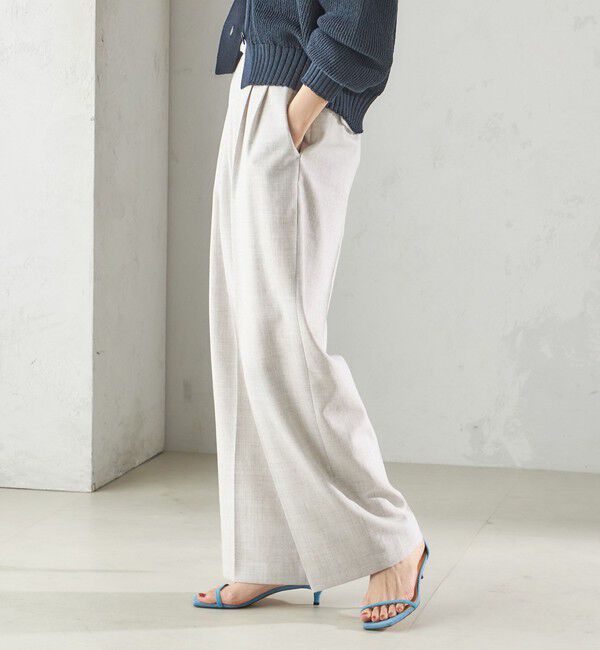 SHIPS for women「〈手洗い可能〉Asami 麻調合繊 2タック ワイドパンツ」|その他|