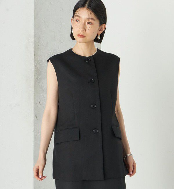 SHIPS for women「《予約》Wai＋:〈手洗い可能〉リネン ライク ベスト」|ベスト・ジレ|