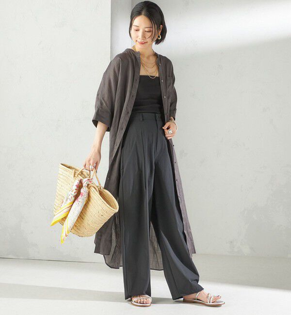 SHIPS for women「〈手洗い可能〉ラミー 4 スタンドカラー シャツ ワンピース」|ワンピース|