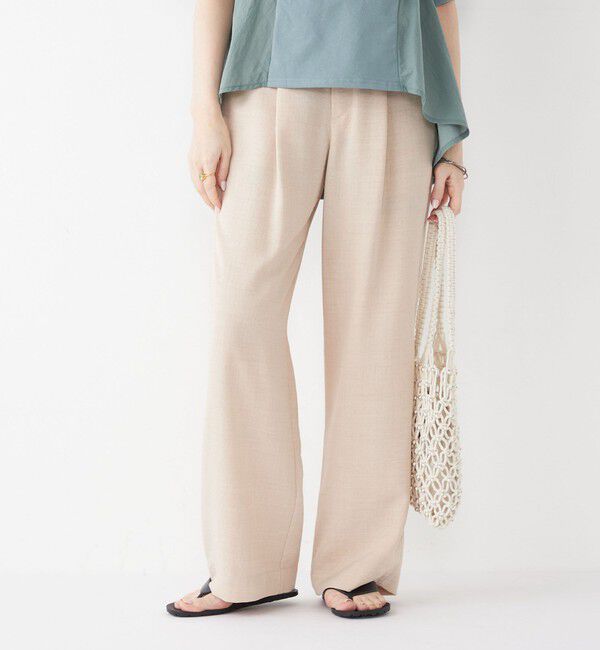 SHIPS Colors 「SHIPS Colors:〈洗濯機可能〉リネンライク イージー パンツ 2◇」|その他|サンドベージュ