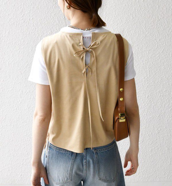 SHIPS any「bon_meur:〈手洗い可能〉フリンジ チャーム ノースリーブ プルオーバー」|ベスト・ジレ|