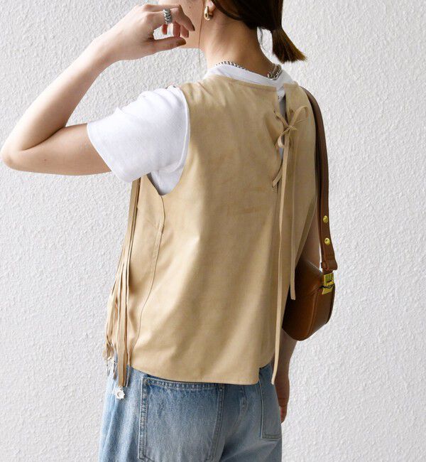 SHIPS any「bon_meur:〈手洗い可能〉フリンジ チャーム ノースリーブ プルオーバー」|ベスト・ジレ|