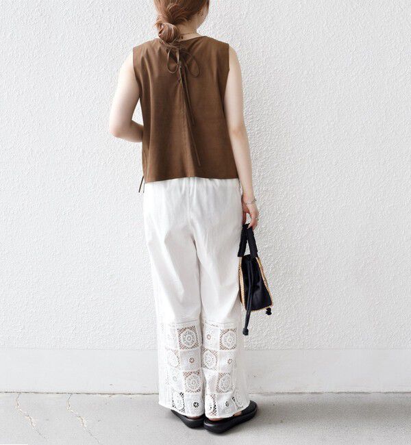 SHIPS any「bon_meur:〈手洗い可能〉フリンジ チャーム ノースリーブ プルオーバー」|ベスト・ジレ|