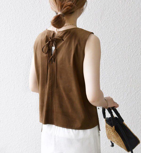 SHIPS any「bon_meur:〈手洗い可能〉フリンジ チャーム ノースリーブ プルオーバー」|ベスト・ジレ|