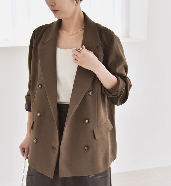 quaranciel「quaranciel:〈手洗い可能〉メッシュ ダブルブレスト テーラード ジャケット 25AW」|テーラードジャケット|