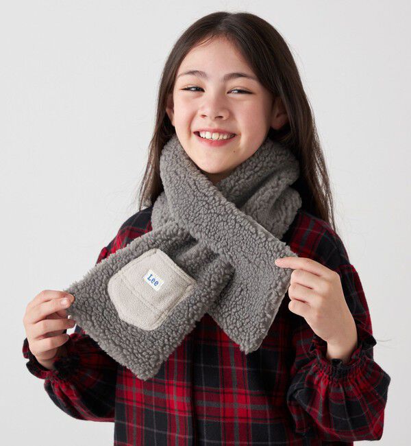 SHIPS any「Lee:〈手洗い可能〉ボア キルティング リバーシブル ポケット マフラー <KIDS>」|マフラー|