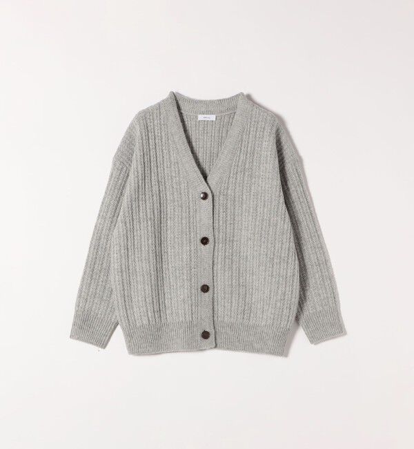 SHIPS any「SHIPS any: リブ タック編み Vネック ルーズ ニット カーディガン」|カーディガン|