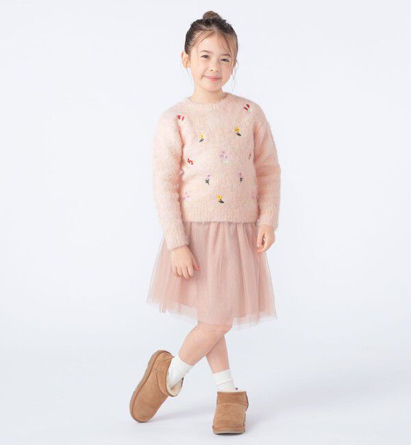 SHIPS KIDS「SHIPS KIDS:100～130cm /〈洗濯機可能〉シャギー エンブロイダリー ニット」|ニット・セーター|