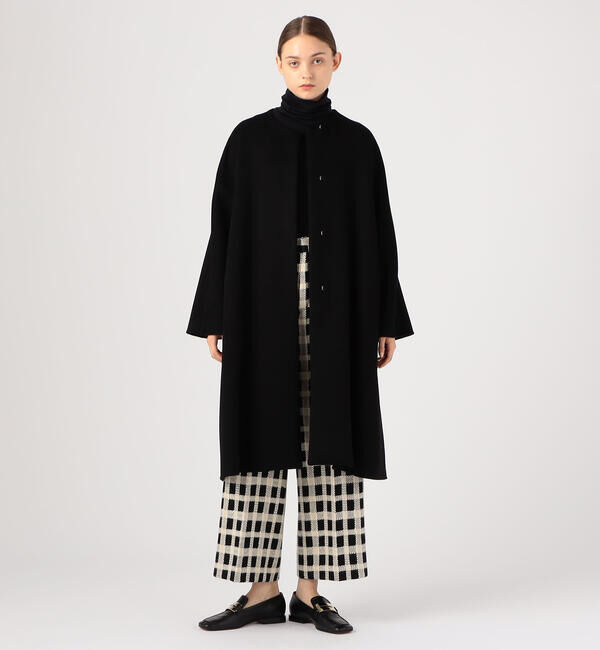 TOMORROWLAND collection「プレミアムカシミヤリバー ノーカラーAラインコート」|ノーカラーコート|
