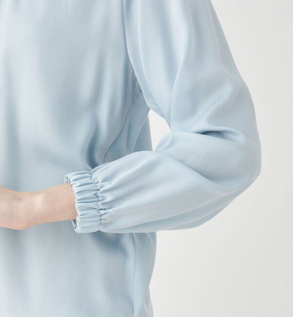 TOMORROWLAND collection「ウォッシャブルサテン スタンドギャザーカラーブラウス」|シャツ・ブラウス|