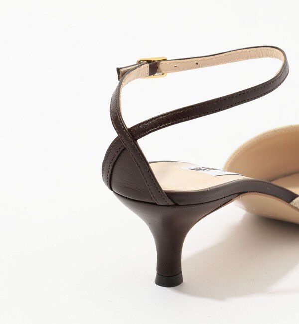 TOMORROWLAND GOODS「NEBULONI E. リネンコンビアンクルストラップパンプス」|パンプス|