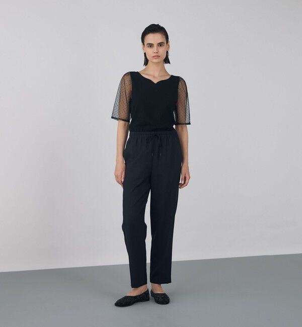 DES PRES「マットレーヨンストレッチ パフスリーブプルオーバー」|ニット・セーター|