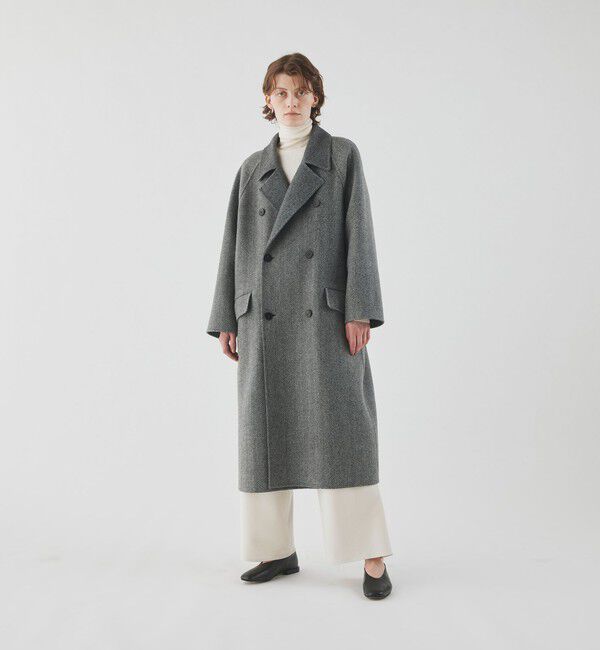 GALERIE VIE「ヘリンボーンダブルフェイス ダブルブレストコート」|チェスターコート|
