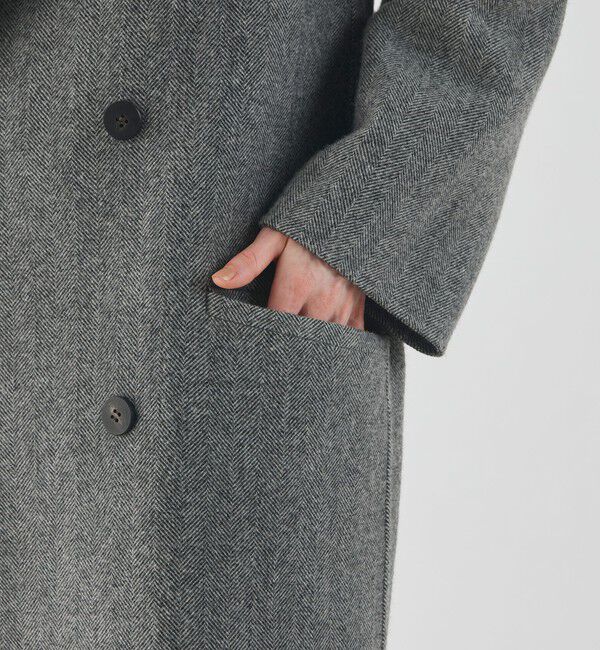 GALERIE VIE「ヘリンボーンダブルフェイス ダブルブレストコート」|チェスターコート|