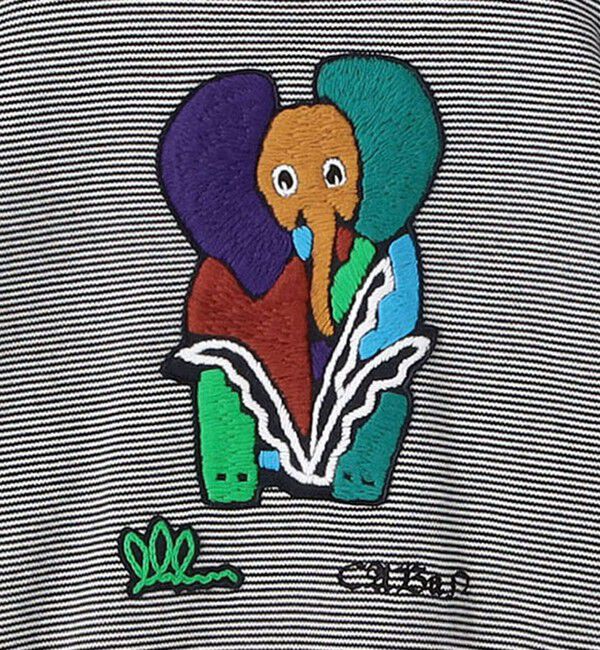 CABaN「CABaN コットンカシミヤ Elephantエンブロイダリークルーネックプルオーバー」|ニット・セーター|