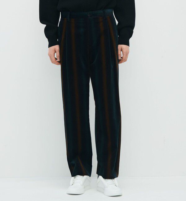 CABaN「CABaN ベロア グラデーションストライプ1タックパンツ」|チノ|