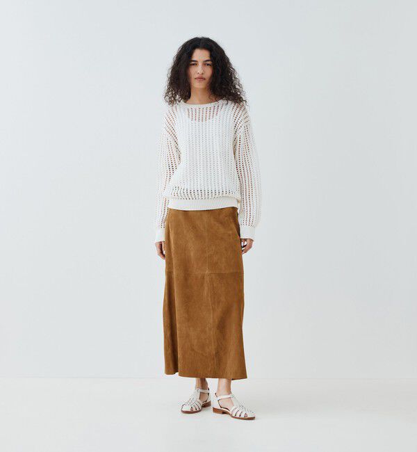 GALERIE VIE「オープンワークコットン クルーネックプルオーバー」|ニット・セーター|