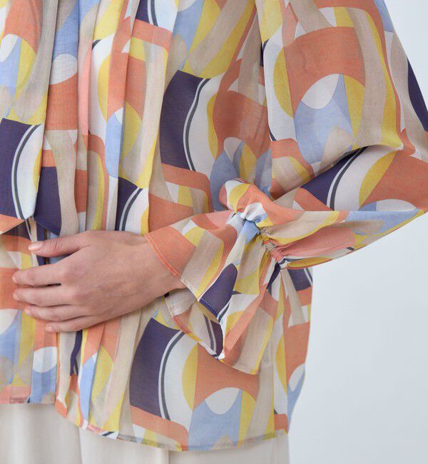 Ballsey「オプティカルプリント ボウタイブラウス」|シャツ・ブラウス|