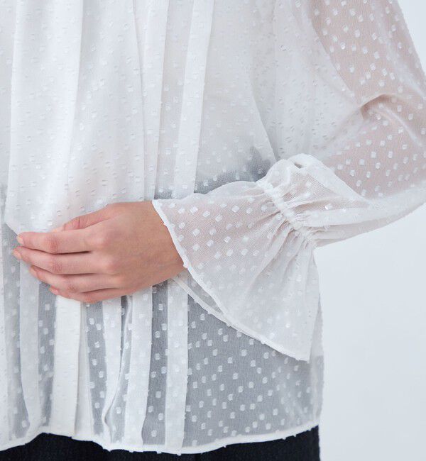 Ballsey「フォイルカットジャカード ボウタイブラウス」|シャツ・ブラウス|