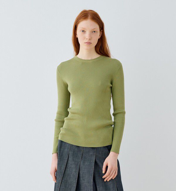 GALERIE VIE「ギザコットンリブ クルーネックプルオーバー」|ニット・セーター|