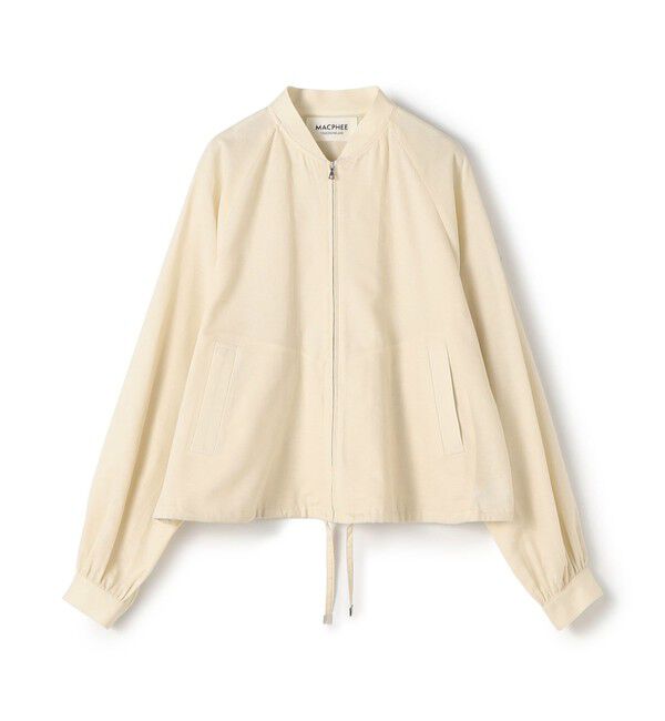 MACPHEE「コットンリネンパナマクロス ジップアップブルゾン」|ブルゾン・スタジャン|41 ライトベージュ