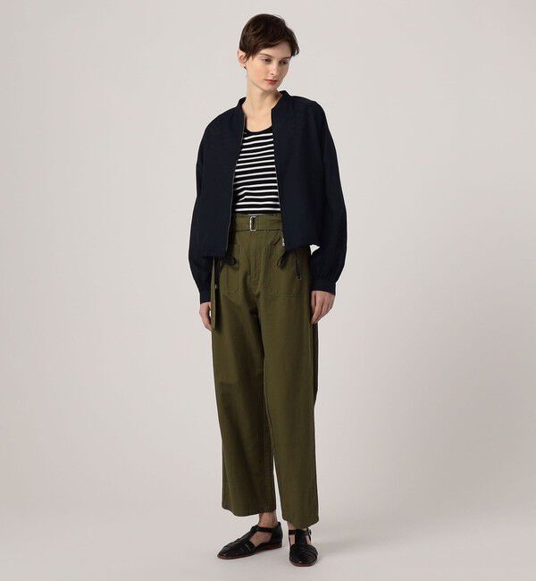 MACPHEE「コットンリネンパナマクロス ジップアップブルゾン」|ブルゾン・スタジャン|