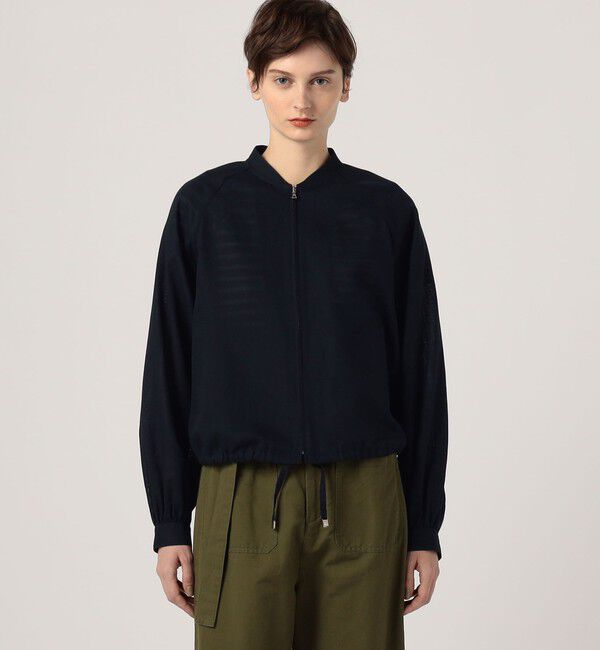 MACPHEE「コットンリネンパナマクロス ジップアップブルゾン」|ブルゾン・スタジャン|