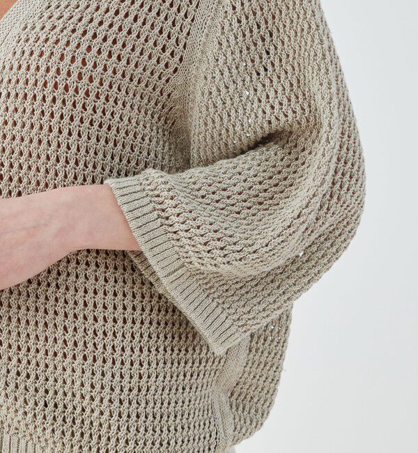 GALERIE VIE「オープンワークリネン Vネックカーディガン」|カーディガン|