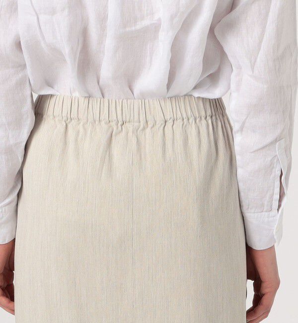 GALERIE VIE「コットンリネンビスストレッチ イージーIラインスカート」|タイト|