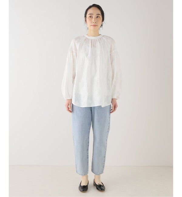 SLOBE IENA「《追加》カットジャガードボリュームスリーブブラウス」|シャツ・ブラウス|