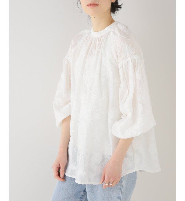 SLOBE IENA「《追加》カットジャガードボリュームスリーブブラウス」|シャツ・ブラウス|