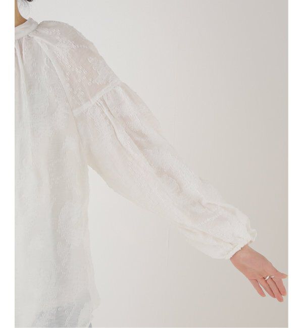 SLOBE IENA「《追加》カットジャガードボリュームスリーブブラウス」|シャツ・ブラウス|