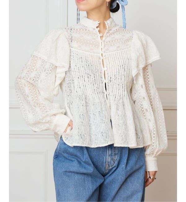 IENA LA BOUCLE「IENA LA BOUCLE レースオンレースブラウス」|シャツ・ブラウス|
